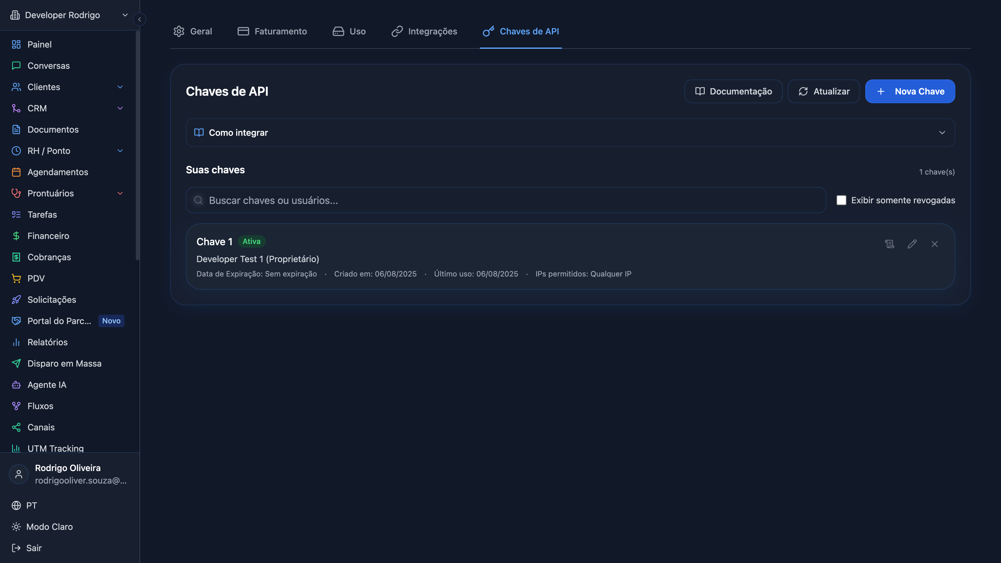 API Keys management