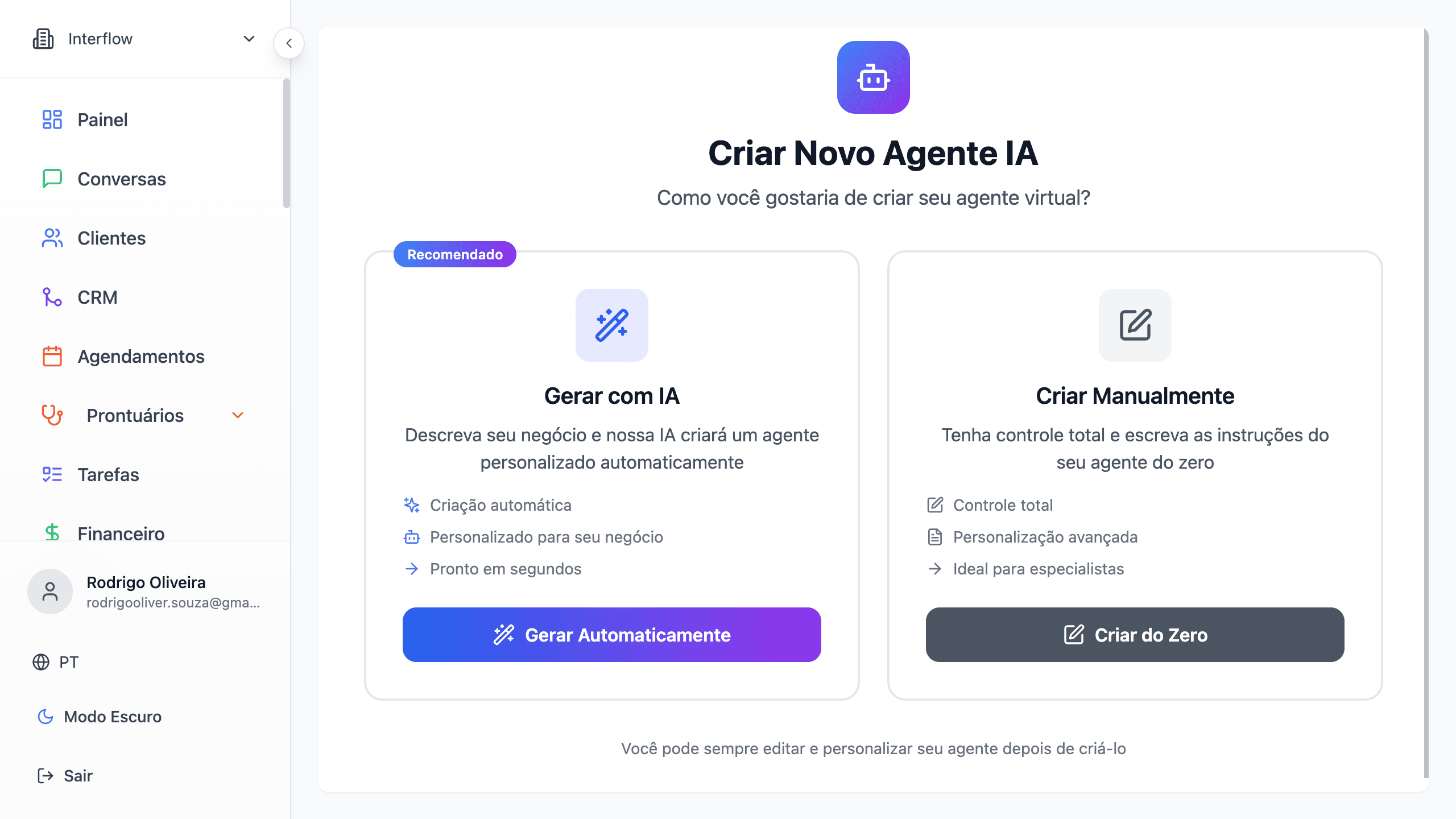 Configuração do Agente IA