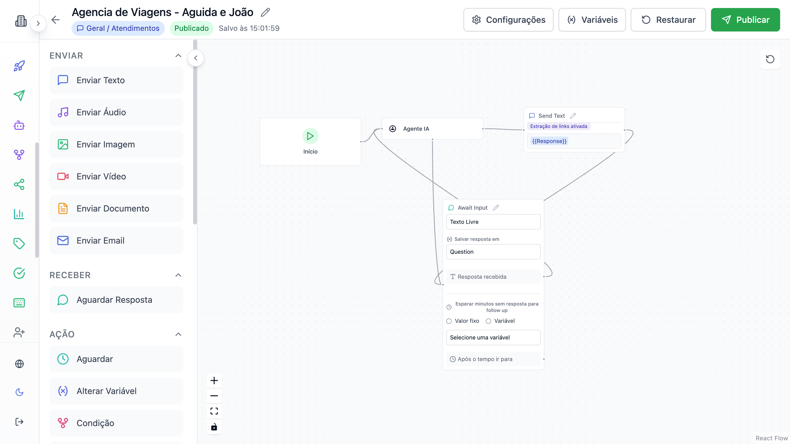 Construtor de Fluxos